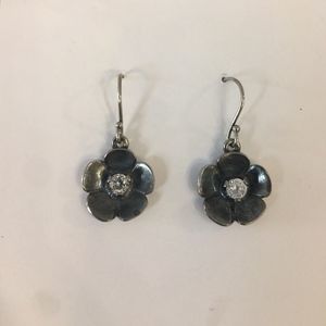 Silpada Cubic Zirconia Flower Earrings (used)